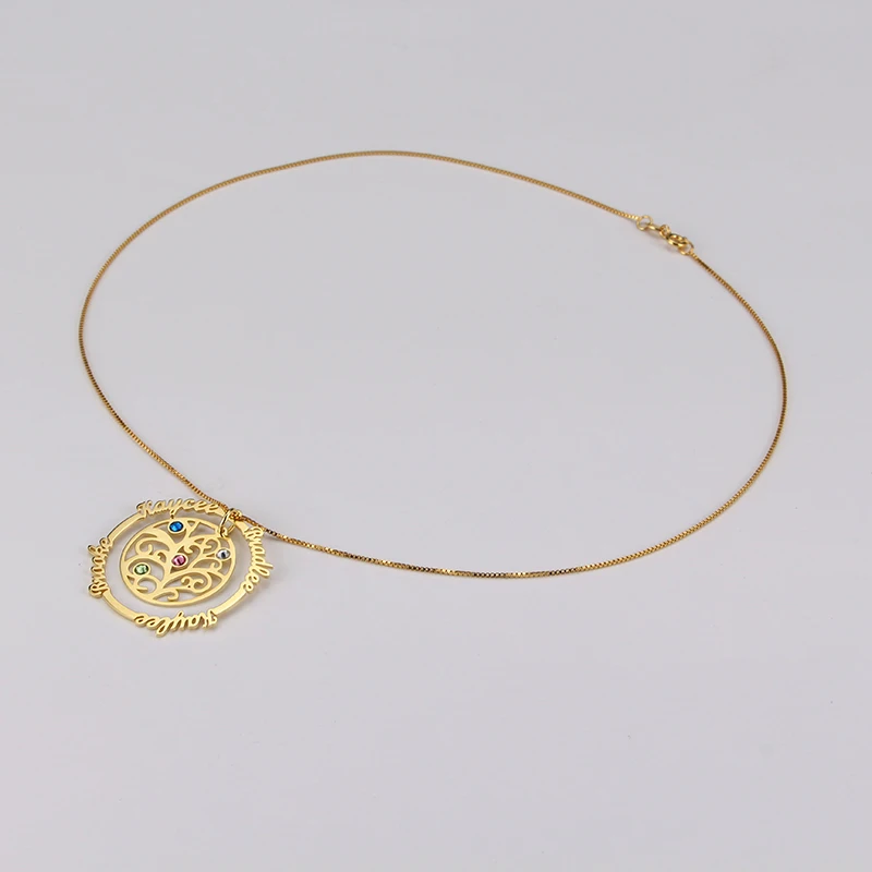 Медное ожерелье с кулоном в виде дерева именем семьи | Украшения и аксессуары