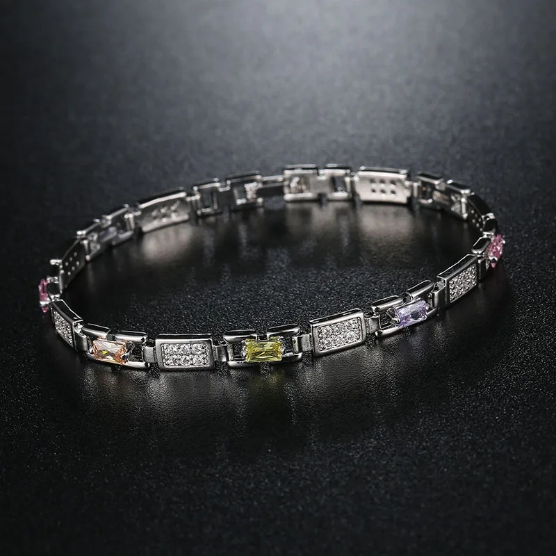 CARSINEL Brand Fashion AAA Cubic Zircon Bracelets for Women Silver Color &amp Bangles Female Jewelry | Украшения и аксессуары