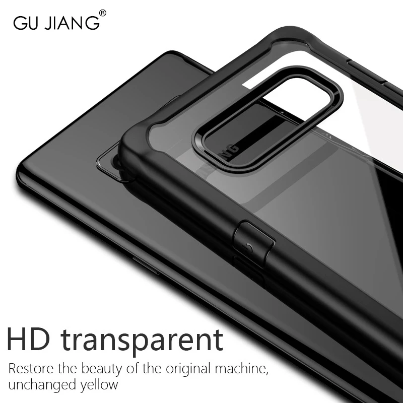 GU JIANG тонкий силиконовый прозрачный чехол для Samsung Galaxy Note 8 полный защитный