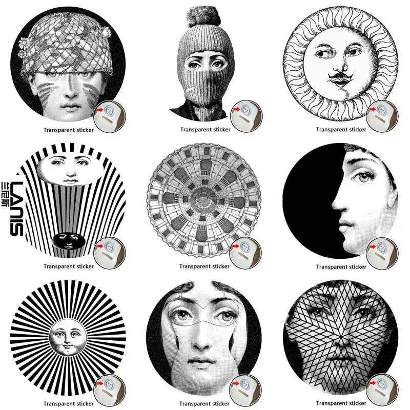 NO.169-196 дизайнерские обои Fornasetti, прозрачные наклейки на стену для украшения стен, гостиной, 1 шт