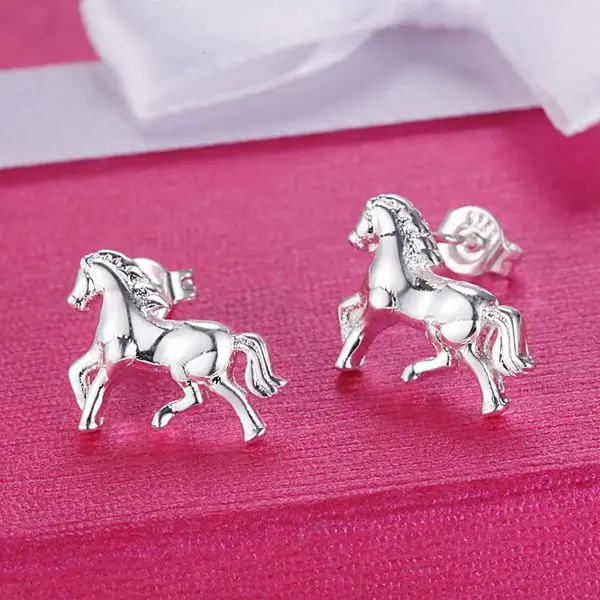 925 Sterling Silver European and American women necklace simple fashion creative animals Horse Necklace 017 | Украшения и