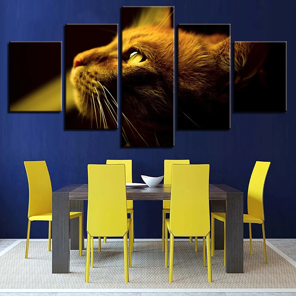 Wall Art HD печатает фотографии домашний декор Гостиная номер 5 шт. милые животные