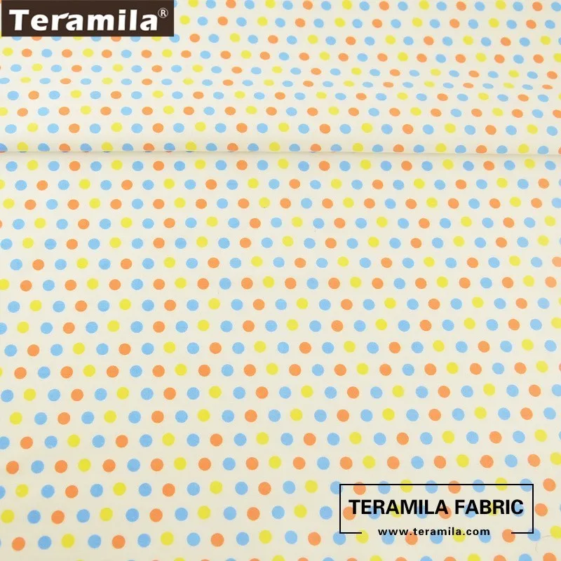 Teramila Cotton Fabric Printed Colorful Dots Designs Tissue Material DIY Quilting Patchwork Pillow Baby Cloth Dress Decoration|design material|cotton