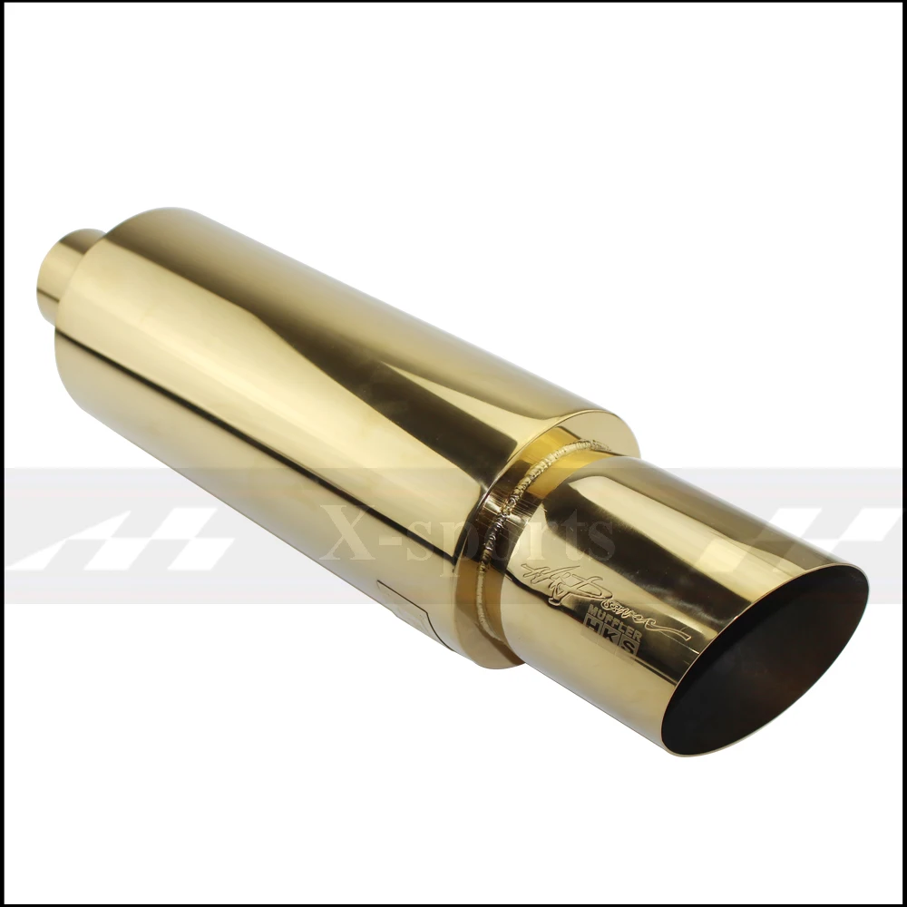 Car Styling Exhaust System Pipe Tail Universal Racing Muffler High Quality Stainless Steel 2.5"3"To 4" Mufflers oblique