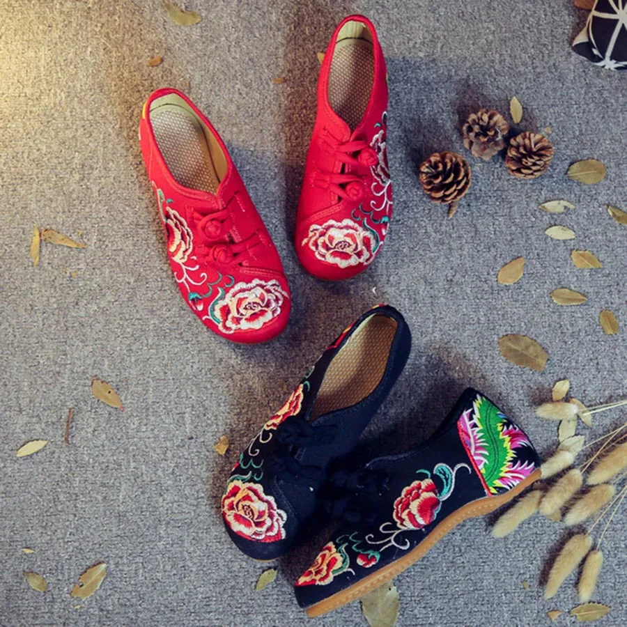 Уникальные женские тонкие туфли с пряжкой Женская обувь в китайском стиле милой