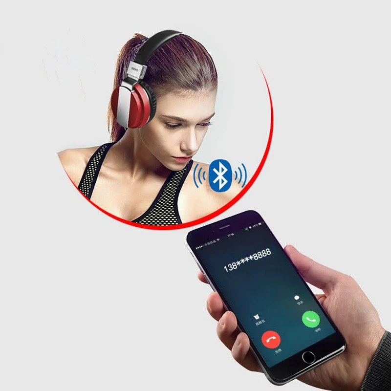 Беспроводные Bluetooth стерео музыкальные наушники с глубокими басами гарнитура