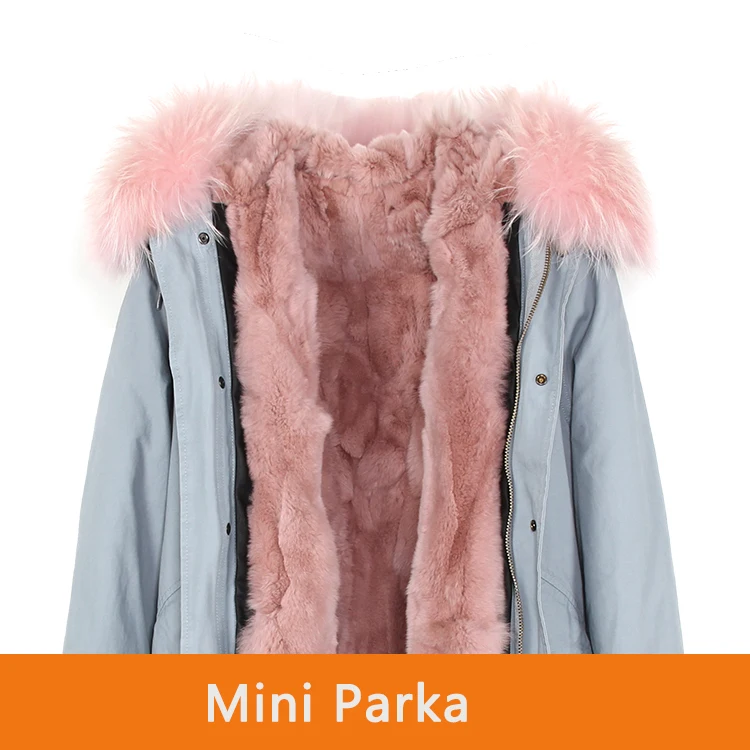 color 20 JAZZEVAR женская куртка армейский зеленый воротник из меха енота парка с капюшоном верхняя одежда со съемным из кроличьего меха зимняя куртка с подкладкой - Цвет: color 20