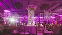 100cm tall silver table centerpiece with bead strands acrylic crystal flower stand for wedding decoration