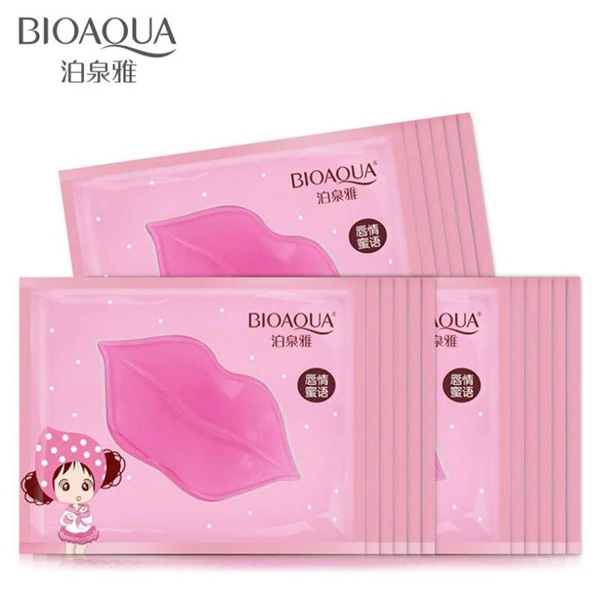 5pcs BIOAQUA, гель-маска для губ, 5 шт., уход, увлажнение восстановление, удаление морщин, осветление губ, коллагеновая маска, цвет губ, увлажнение - Цвет: 5pcs