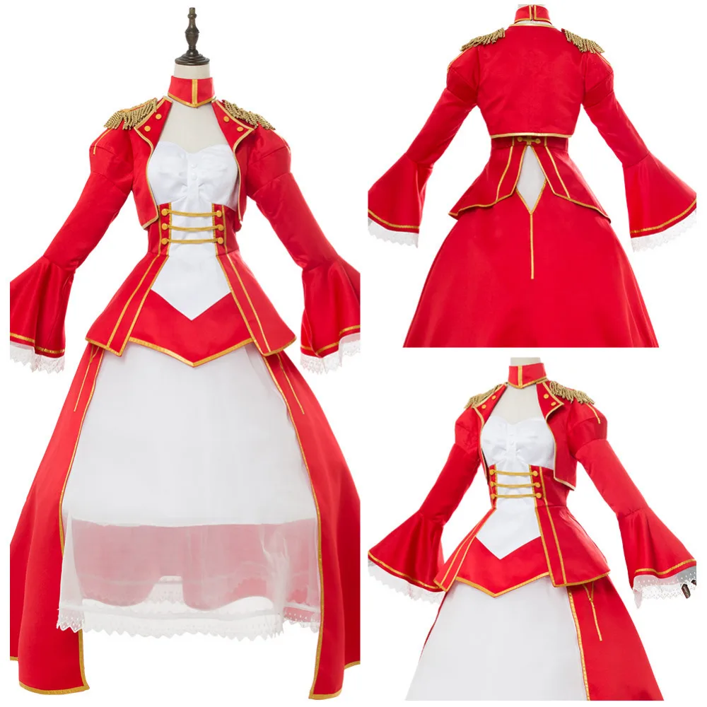 Косплей Костюм Fate/Extra: последний Encore Nero Saber косплей костюм красное платье для
