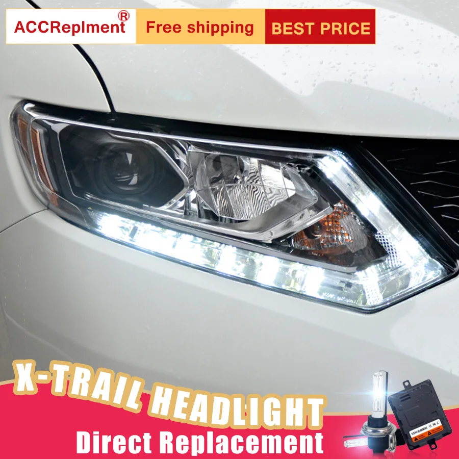 2 шт. светодиодный фары для Nissan X Trail 2014 2016 Автомобильные ангельские глазки