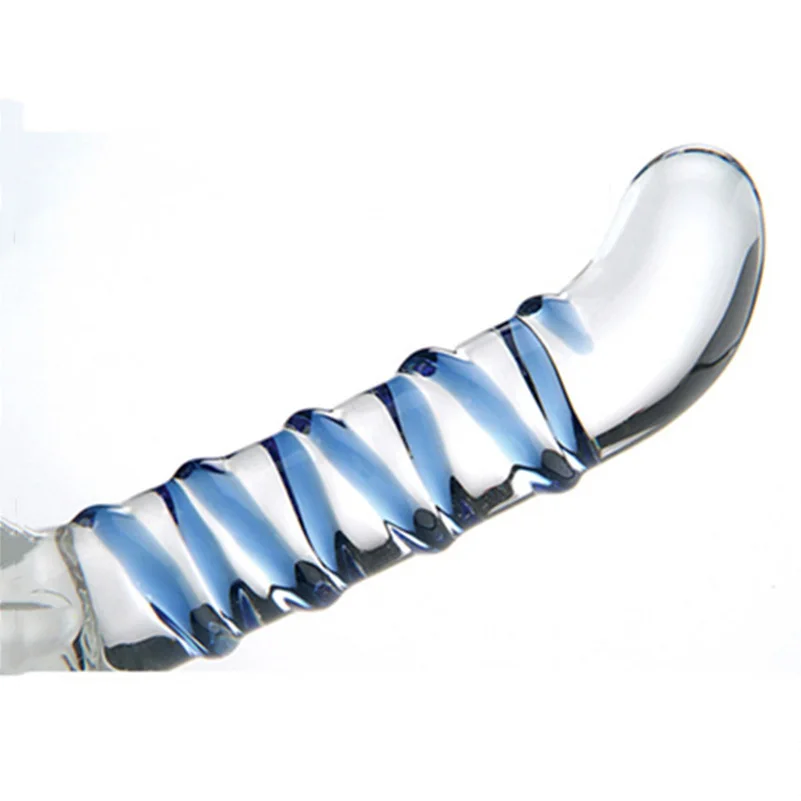 Огромная стеклянная Анальная пробка синяя большая трубка фаллоимитатор