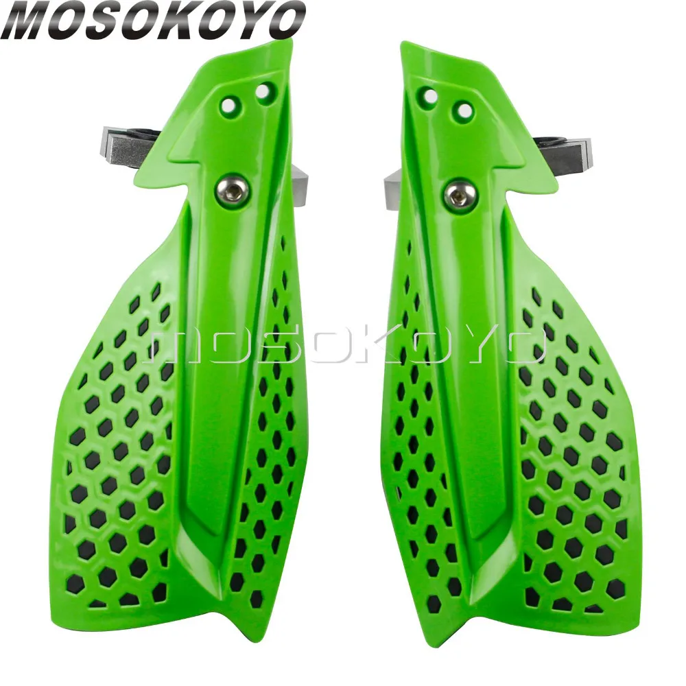 Green Motocross Dirt Bike Racing 7/8&quot 1-1/8&quot Handguard Universal 22mm 28mm Bar Hand Guards Protection for Kawasaki KLX KX |