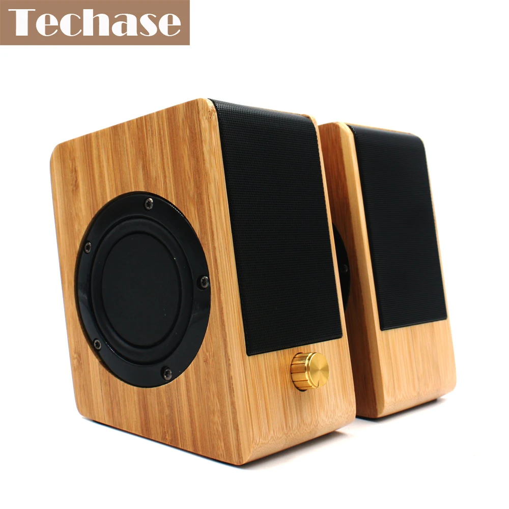 Techase Bamboo компьютерные колонки hi-fi колонки мини динамик Caixa де сом для ПК Haut Parleur для Ordinateur Altavoces Ordenador