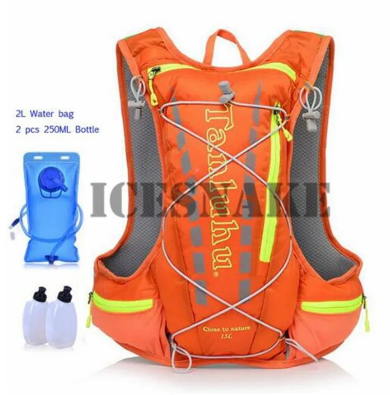 TANLUHU Trail Сумка для бега 15L гидратационный рюкзак для бега спортивный жилет поясная сумка для альпинизма Бег Туризм Велоспорт - Цвет: orange 1