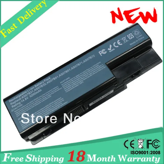 

Laptop Battery For ACER Aspire 5520 5530 5530G 5920 5920G 5930 5930G AS07B31 AS07B32 AS07B41 AS07B51 AS07B52 8Cell 5200mAh
