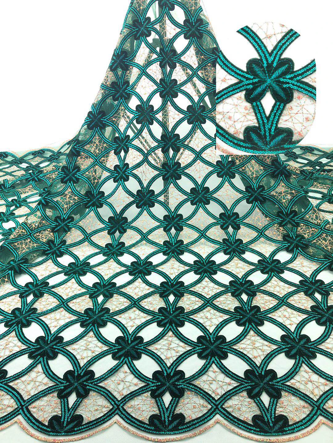 Новейшая африканская органза кружевная ткань высококачественные блестки