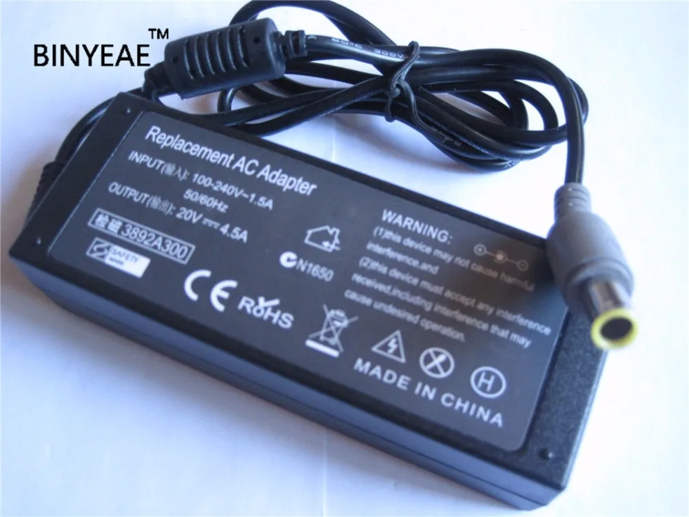

20V 4.5A 90W AC Laptop Power Charger Adapter For LENOVO IBM 42t4423 42t5008 42t5093 42t5282 40Y7649