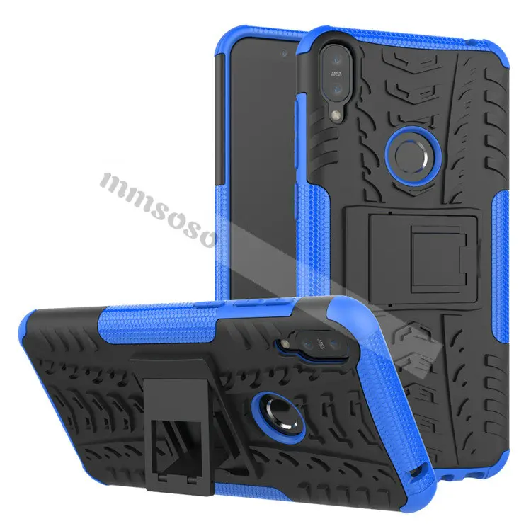 Синий Чехол для Asus Zenfone Max Pro M2 ZB602KL ZB631KL ZB632KL ZB633KL ZB634KL TPU& PC Dual Armor Capa для ASUS Zenfone Max Pro M2 - Цвет: Синий