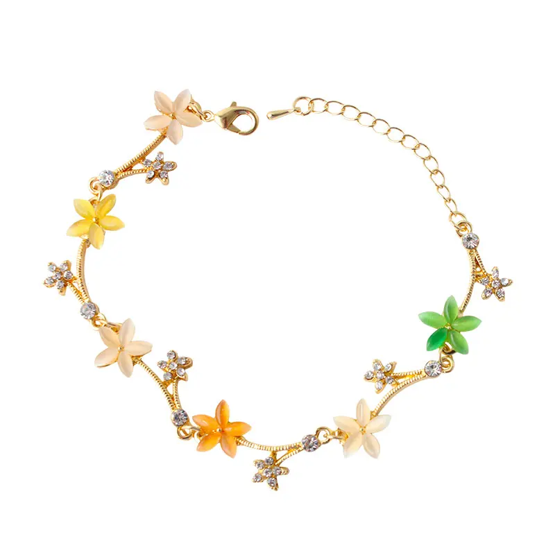 F & U Модный маленький цветок в форме золотого цвета с CZ кристаллами регулируемый