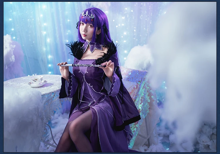 Hot! Fate Grand Order Scathach Purple Uniforms Cosplay Costume Custom Made Free Shipping