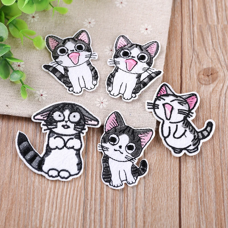 PGY Cartoon Cat Sew Patches Chi's Movie Stars Patch Iron On For Clothing Child clothes Coat Diy Ironing Stickers H | Дом и сад