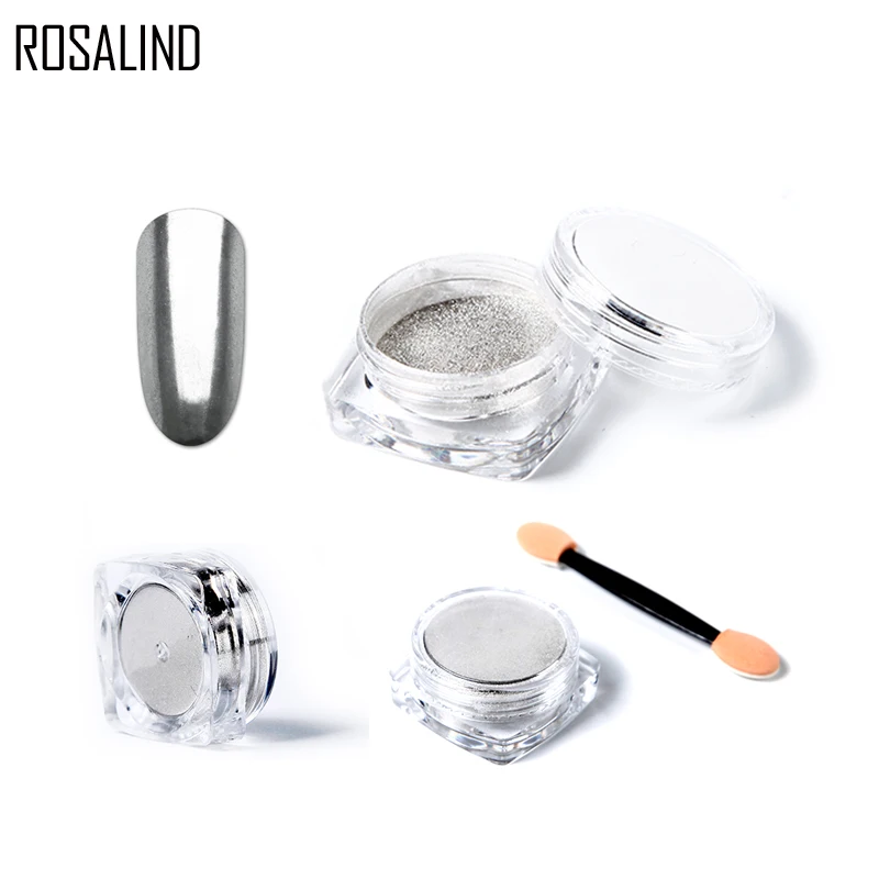 ROSALIND 1 шт. зеркальный блеск для ногтей пигмент порошок г Золотой Черный