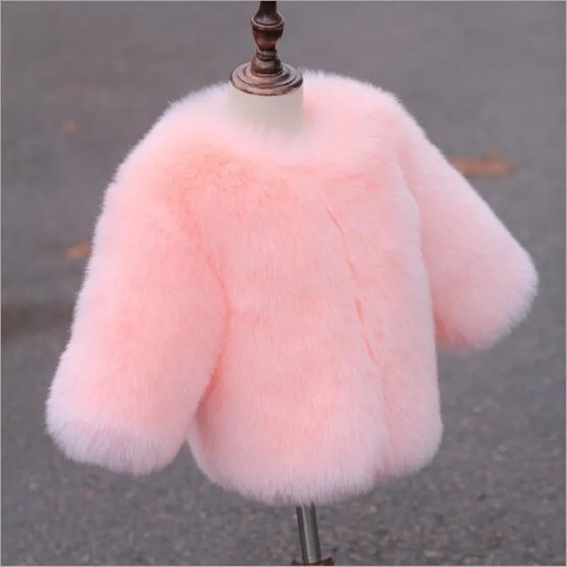 Для детей теплое пальто с воротником из искусственного меха лисы для девочек