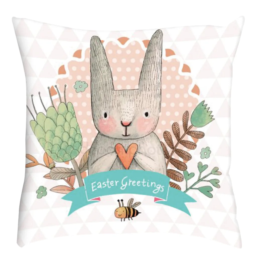 Счастливый Пасхальный чехол для подушки украшение кролик наволочка яйцо