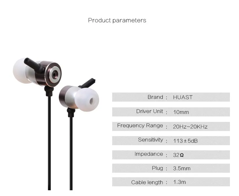 Professional In Ear Earphone Metal Heavy Bass Sound Quality Music with Microphone for iPhone /Samsumg / Xiaomi | Электроника