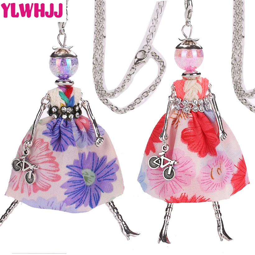 YLWHJJ абсолютно новое женское милое платье с цветами Кукольное длинное ожерелье и