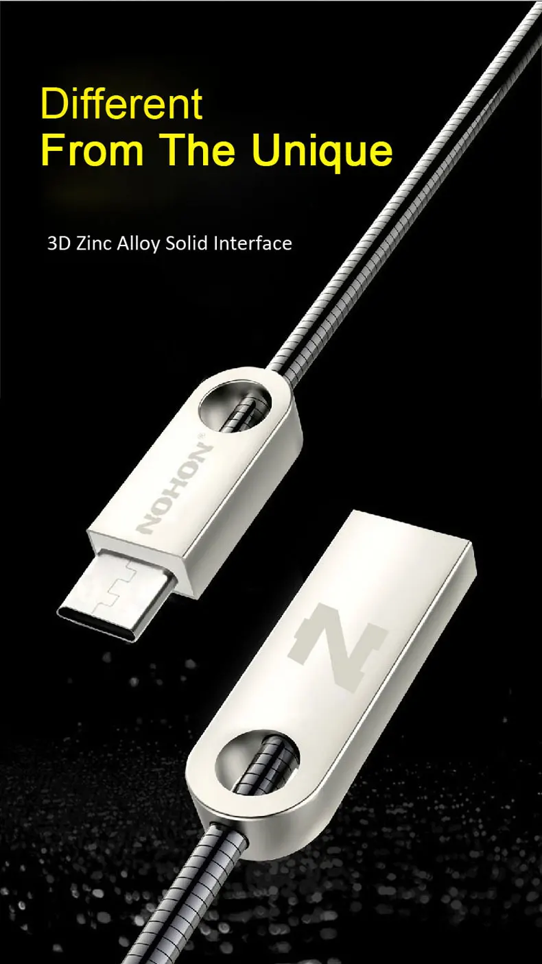 NOHON Micro USB кабель Быстрая зарядка для samsung Xiaomi Huawei HTC Android мобильный телефон цинк металл кабель синхронизации данных зарядный кабель