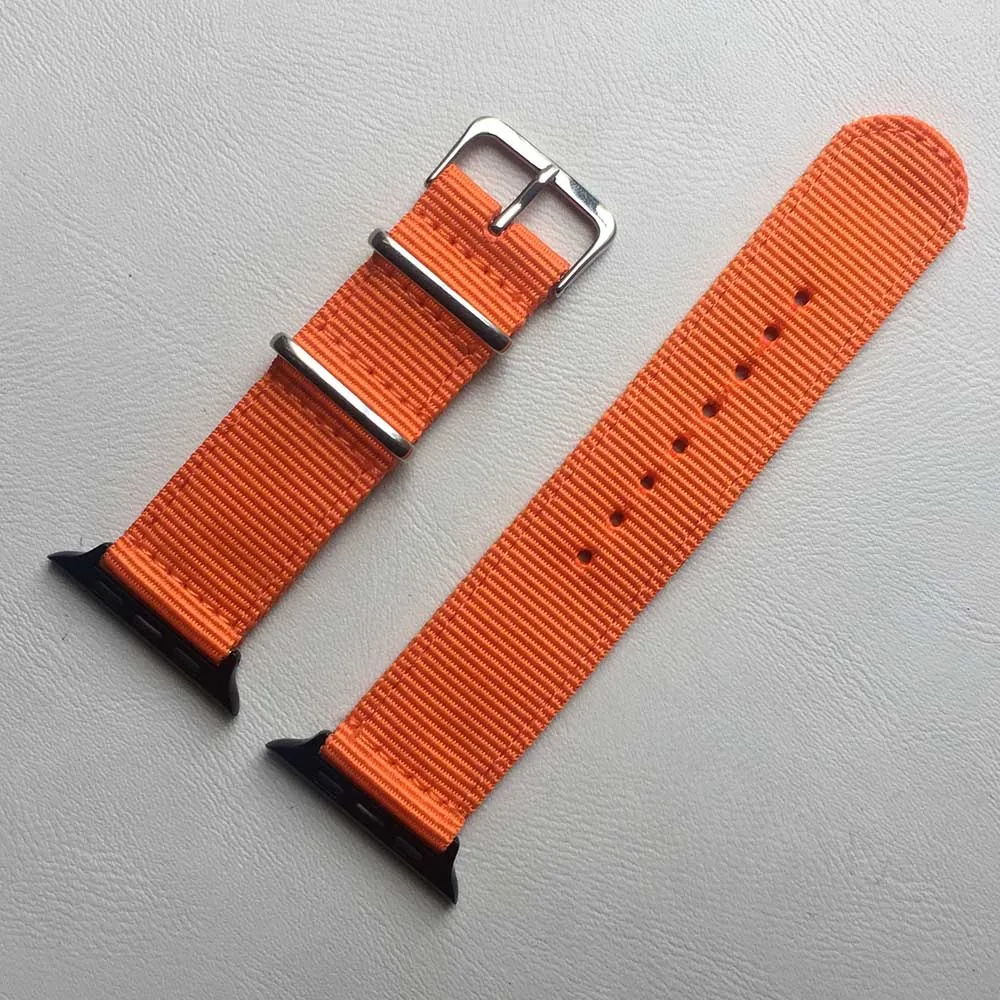 Нейлоновый спортивный ремешок для часов Apple Watch Series 4 42 мм 38 iwatch 1 2 3 40 44 черный