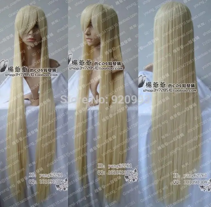 WQ и Оптовая &amp&gt&gt ПОТОМУ Блондинка Длинные Прямые Косой Челкой Косплей Женщины