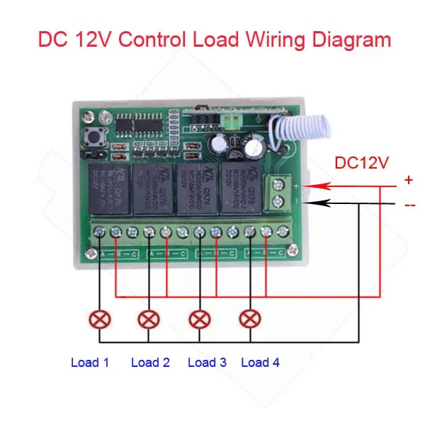 DC12V 4CH 10A RF Беспроводной удаленного Управление переключатель 433 мГц 4 кнопки белый