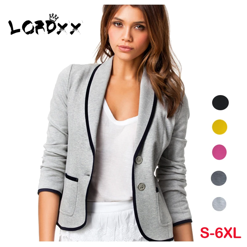 

LORDXX Blazer Feminino plus size 5xl 6xl cotton Ladies Blazers and coats office leisure Long Sleeve Blaser women suit jacket