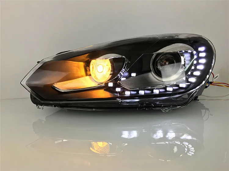 Для VW golf 6 MK6 Gti R20 фары 2009-2013 для golf 6 светодиодный прожектор DRL bi xenon объектив Hid светодиодный фонарь для парковки