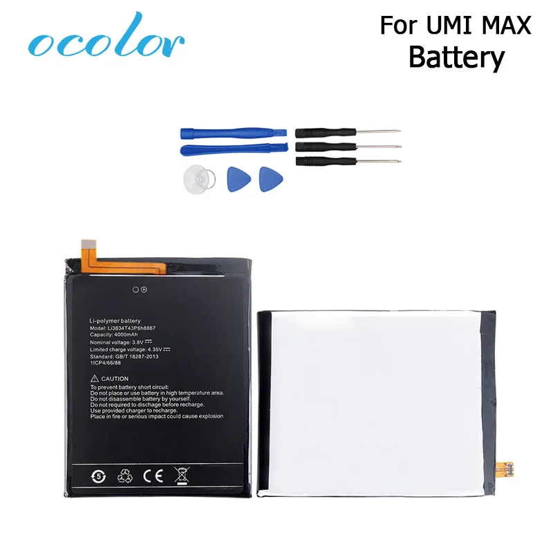Ocolor для UMI MAX батарея мобильного телефона 100% Новый Сменный аксессуар аккумуляторы