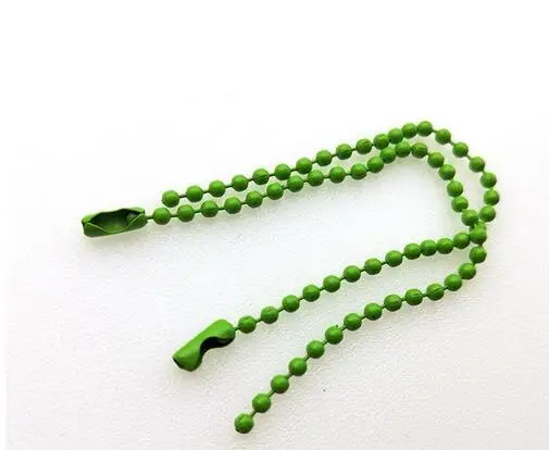 green 50 шт. 2,4 мм шарики цепочки оптом подходит брелок/Куклы/этикетка ручной тег соединитель DIY Ювелирные изделия 12 см/4,72 дюйма Z579 - Цвет: green