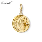 Женский винтажный кулон в виде Луны и звезды, модные ювелирные украшения из чистого серебра 2019 пробы, ожерелье для браслета, 925