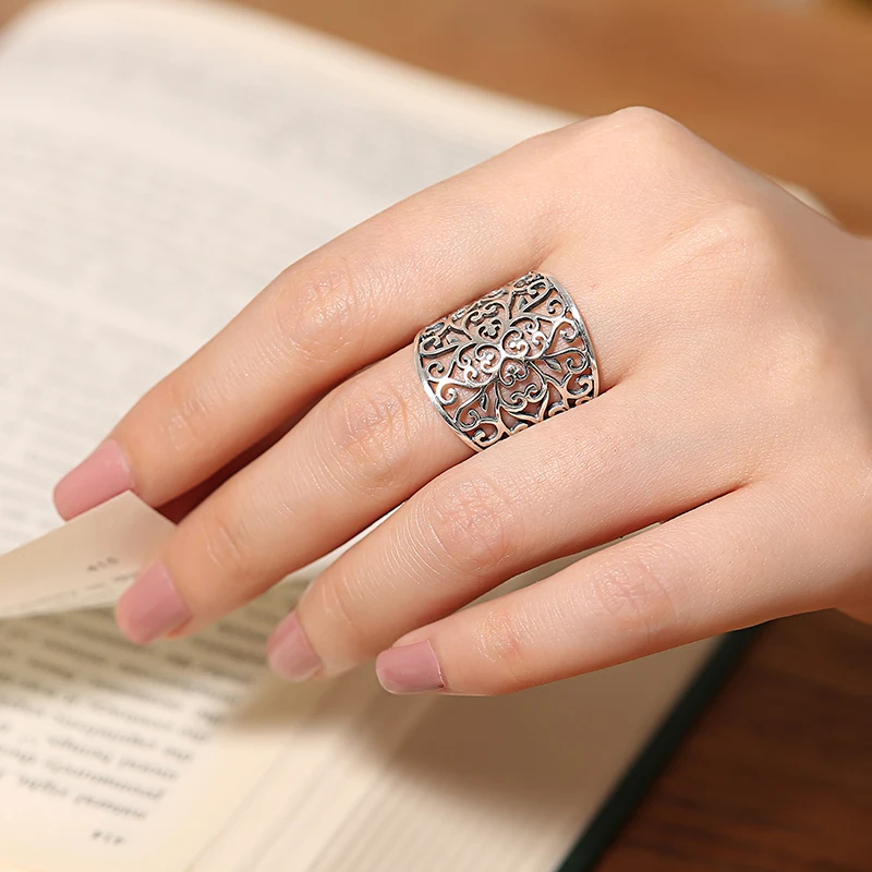 Ювелирные изделия BOCAI из чистого серебра s925 пробы кольца для женщин винтажный