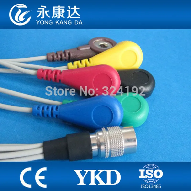 PI Holter кабель и leadпровода с 6 проводным выводом IEC Snap стиль ECG LEADWIRE Set|cable iec|cable ccable ecg |