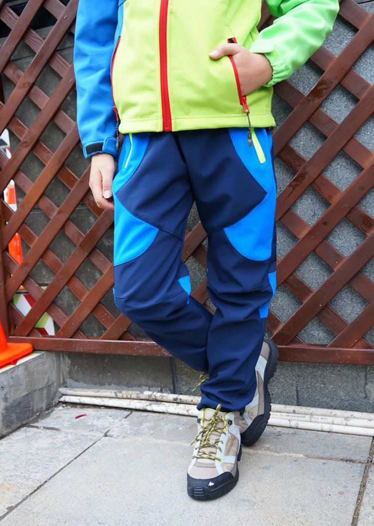 Детские зимние уличные спортивные штаны брюки водонепроницаемые флисовые