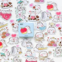 45pcspack creative cute baby hamster stickers diy adhesive paper scrapbook notebook decoration sticker gifts for kids