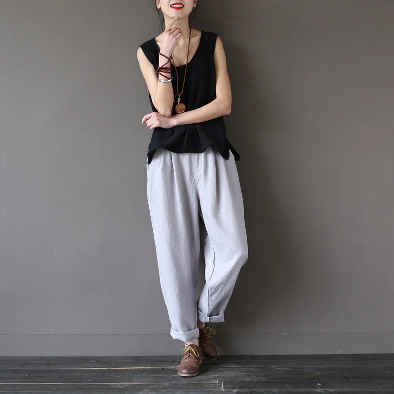 Женская футболка без рукавов с круглым вырезом весна лето повседневная