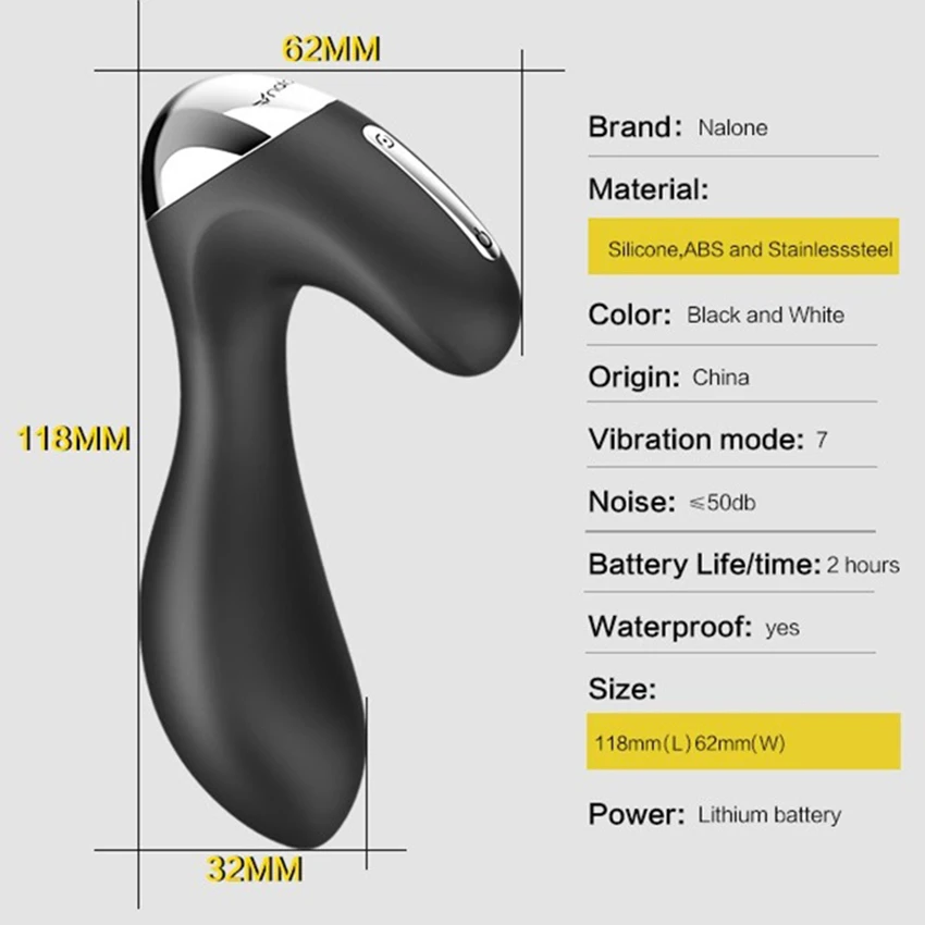 Перезаряжаемый беспроводной реквизит Nalone для простаты и точки G двойная
