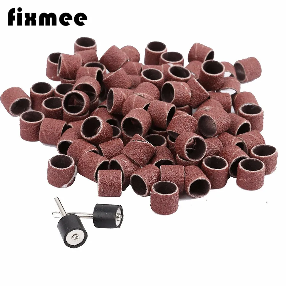 Fixmee 100 шт. 1/" шлифовальные ленты барабаны рукава для вращающихся инструментов DREMEL зернистость 80# для шлифовки Dremel форма песка твердая древесина