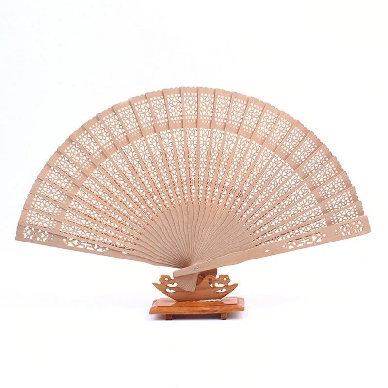 

wedding favors 100pcs/lot Chinese carved folding fragrance wood hand fan