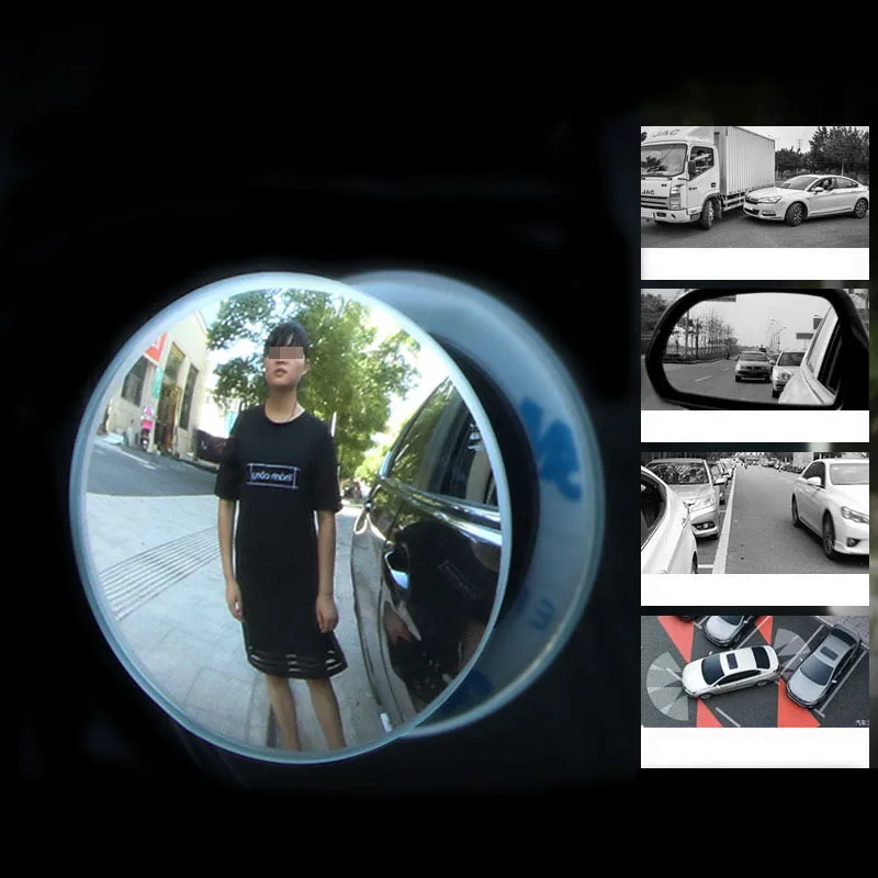 1 пара Бескаркасный ультратонкий градусов Регулируемый 360 широкий угол круглый
