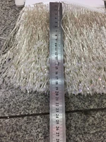 stock tassel 5 yardsbag ym309 2 color 15 cm metallic white straight pipe beads and pendant ribbonsfor sawing dress